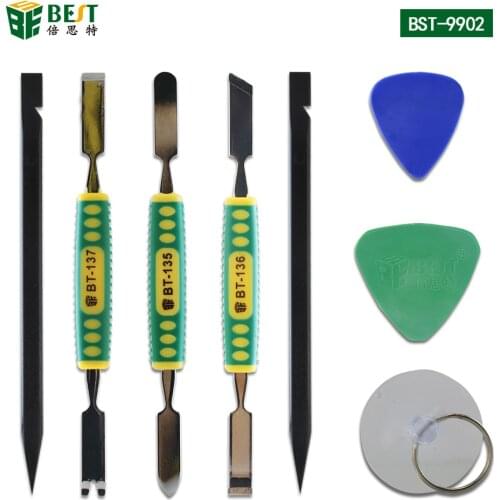Free shipping BEST-9902 Disassemble Opening Repair Tool kits with Suction Cup Non-Nylon Pry Tools Metal Pry Bar