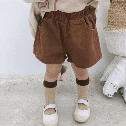 Childrens Shorts Fashion Solid Casual Shorts For Boy Elastic Waist Short Girl Kids Spring Summer Kid Pants 2019 New Baby Shorts