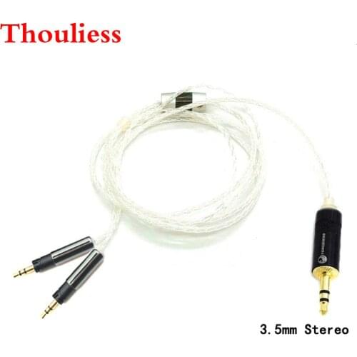 Thouliess Hi-Fi Handmade 3.5mm Stereo 8 Cores 7N OCC Silver Plated R70X Headphone Upgrade Cable for ATH-R70X R70X headphones