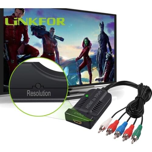LiNKFOR HDMI to 1080P Component Video YPbPr(Male) 5RCA RGB Converter Adapter For Xbox HDMI to YPbPr Converter With R/L Audio