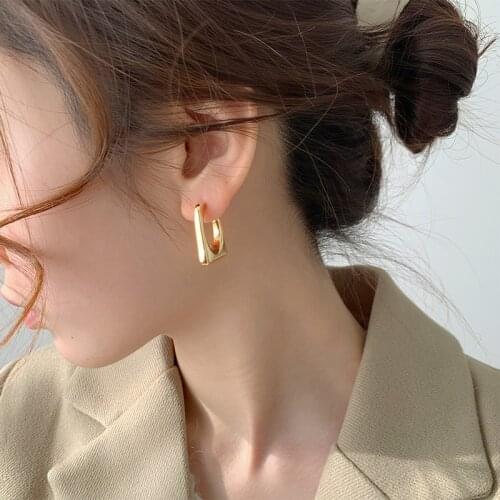 Fashion Vintage Statement Earrings For Women Geometric Gold Small Drop 2021 Female Hanging Fashion New Trend Jewelry Luxury Gift