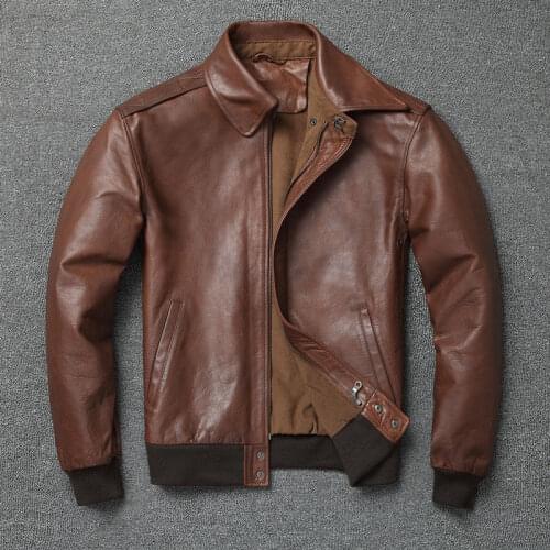 2021 Autumn Winter New Mens Genuine Leather Jackets Men Real Cow Leather Coats Male Motorcycle Vintage Short Overcoats W597
