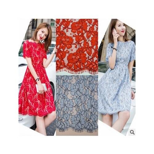 New two-color lace fabric eyelashes lace-dyed lace fabric positioning 130cm*150cm/piece