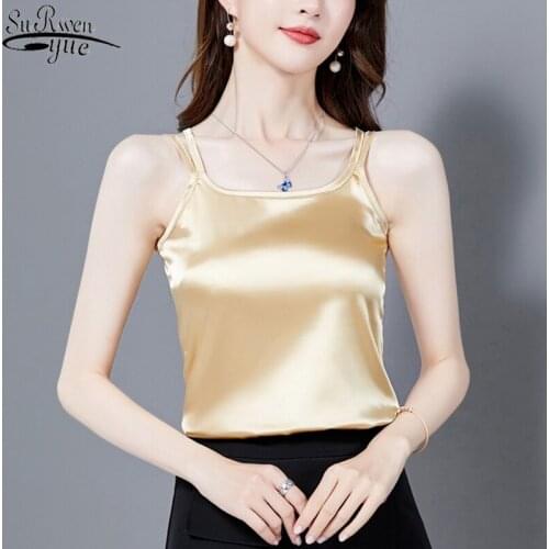 New Sexy Slim Fit Inside and Outside Camisole Women Fashion Solid Color Wild Nylon Tops for Woman Summer Tank Top 9294