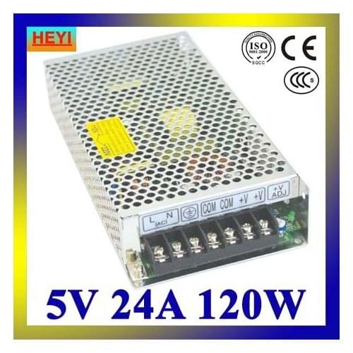 Single output switching power supply 5V 24A 100~120V/200~240V AC input LED power supply 120W 5V transformer