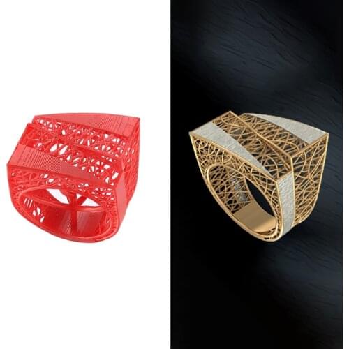 Wholesale Wax 3D Model Castable Resin Printing Services for Accuracy STL Files Jewelry Ring for Man