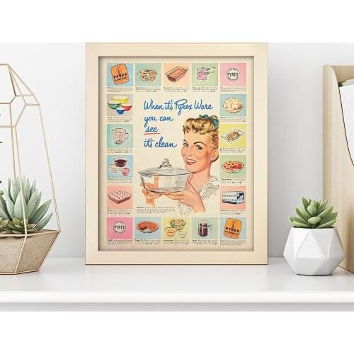 Retro Poster and Print Kitchen Baking Cooking Canvas Painting Wall Art Decoration Pictures Cookware Gifts Living Room Home Decor