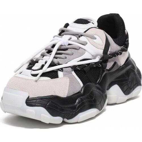 RASMEUP Genuine Leather Mesh Platform Women Sneakers 2021 Summer Fashion Breathable Chunky Famale Sheos Casual Footwear