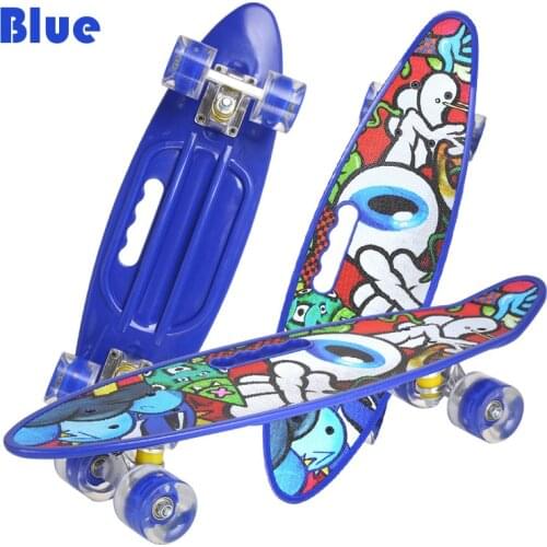 23in Single Rocker Fish Skateboard Mini Cruiser Land Surfboard Scooter Anti-slip Swing Board Penny Banana Aluminum Truck Bearing