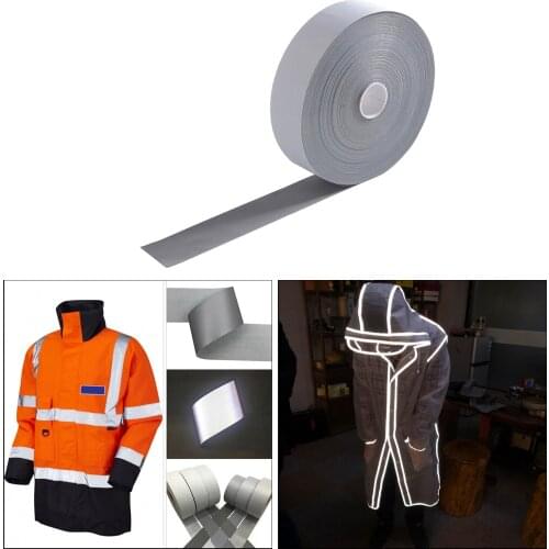 2.5cm Reflective Tape Adhesive High Visibility Conspicuity for Outdoor Sew-on Protective Clothing Pet Traction Belt Decoration