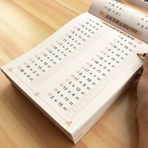 6 Pcs/set Handwriting Practice Books Children addition and subtraction Learning Math Preschool math exercise book Age 3-6 School