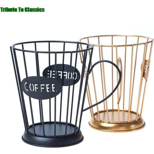 Universal Coffee Capsule Storage Basket Coffee Cup Basket Vintage Coffee Pod Organizer Holder Black For Home Cafe Hotel