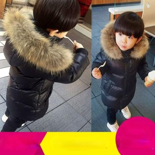 2021 Winter Childrens Clothing New Fashion Hooded Jacket Coats Kids Boys and Girls Solid Waterproof Down Medium Outerwear Q44