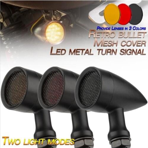 1pair Motorcycle Aluminium Bullet LED Turn Signal Brake Lights black Lens Heavy Duty Indicators Lights universal for Motorcycle