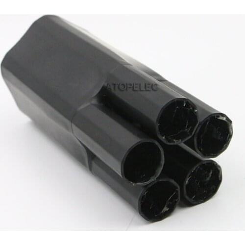 1pc 5-Cores Adhesive Glue Lined 2:1 Separate Branch Heat Shrink Tubing Terminal Dual Wall Waterproof 1KV