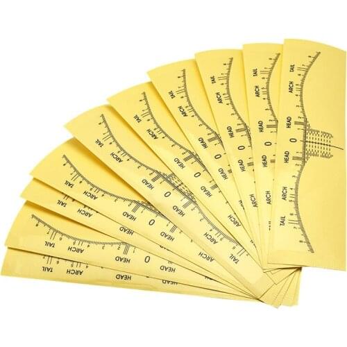 10pcs Accurate durable Permanent Eyebrow Makeup Disposable Makeup Make Up Eyebrows Measure Ruler Tattoo Sticker Stencil Body Art