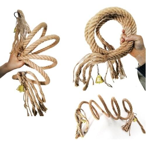 100/150/200 Cm Parrot Toys Pet Standing Rope Bird Cage Decoration Climbing Toy Chewing Rope Parrot Bird Cage Toys Rope Bell