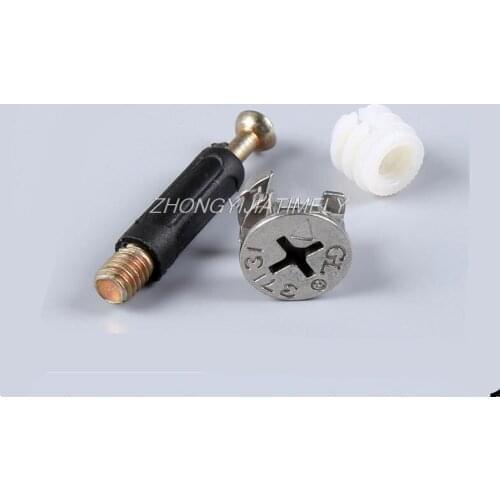 100PCS/lot, three-in-one connector, screw eccentric, iron nut, furniture connection hardware, stable quality