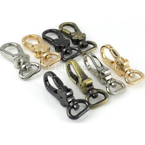 1x Metal Flower Shape Swivel Eye Snap Hook Spring Gate Trigger Clasps Clips for Leather Craft Belt Strap Webbing Keychain Hooks