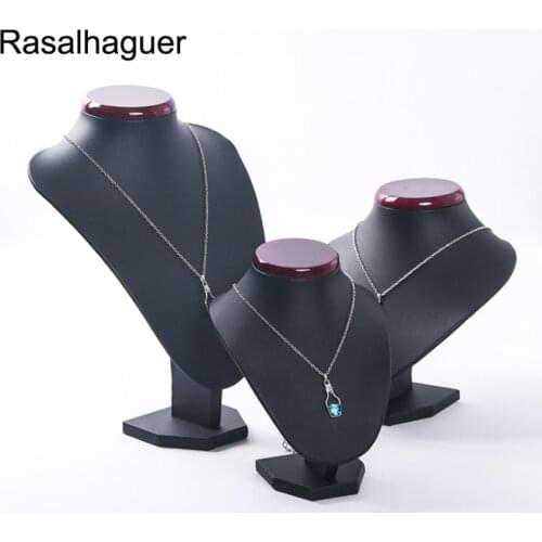 2020 New 3 Options Model Luxury PU Leather Jewellery Display Necklaces Bust Pendants Stand Choker Holder Jewellery Rack Show