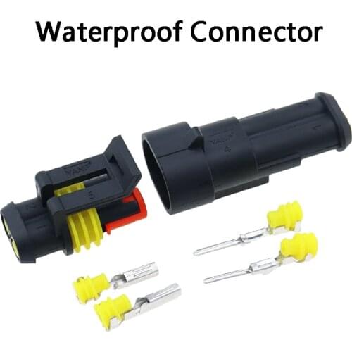 5 sets Kit 2 Pin Way Waterproof Electrical Wire Connector Plug car part