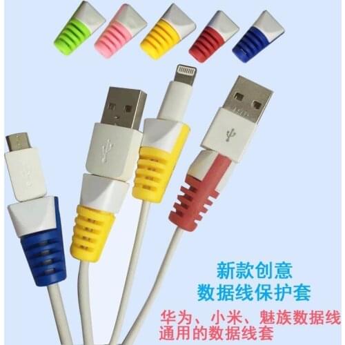 50pcs/lot Hot selling Data line protection cover smart Phone charging cable protection sleeve for iphone Android Samsung HTC
