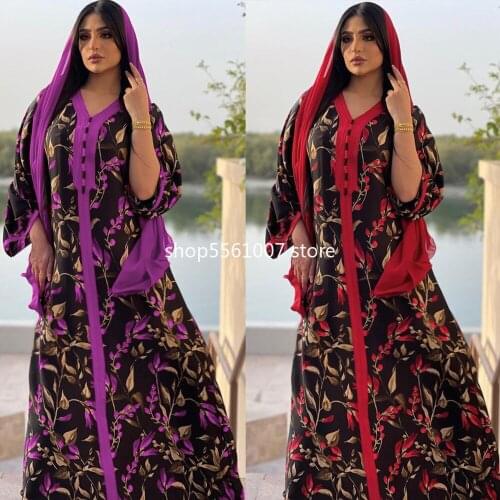 Abaya Turkey Malaysia Long Kaftan Robe Muslim Fashion Hijab Dress Bohemian Floral Kimono Arabic Islamic Clothes Ladies Moroccan