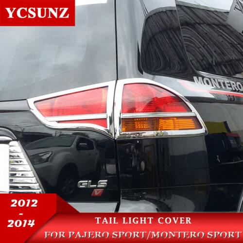 ABS chrome tail light cover For Mitsubishi Pajero Sport 2012 2013 2014 rear lamp car parts For montero sport 2014 accessories