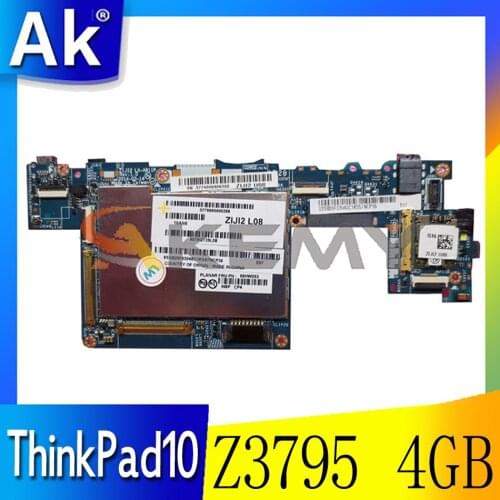 Akemy ZIJI2 LA-A811P For Lenovo ThinkPad 10 ThinkPad10 Laptop Motherboard FRU 00HW378 W8P Z3795 4GB 64G/SSD 100% Test OK