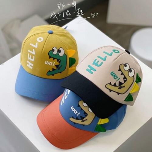 Baby Baseball Cap for Boy Girl Cartoon Dinosaur Children Travel Casual Visor Adjustable Toddler Caps Snapback Hat 1-2-3-4 Years