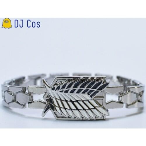 Anime Attack on Titan Cosplay Silver Bracelet Shingeki No Kyojin Cosplay Accessories Prop Scouting Legion Men Women Cosplay Gift