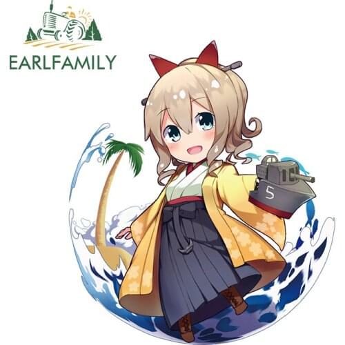 EARLFAMILY 13cm x 11.3cm for Miss Cloud Kantai Collection Anime Vinyl Car Stickers Waterproof Sunscreen Decal Creativite Decor