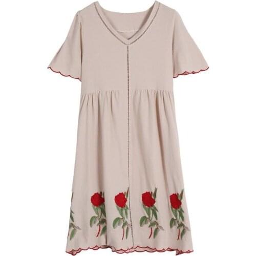 Elegant Pastel Slim Waist Vestido Retro Boho Embroidery Ukraine Harajuku Vacation Plus Size Korean Flower Summer Dress Women
