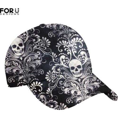 FORUDESIGNS Men Women Baseball Cap Retro Skull Printed Snapback Caps Visors Comfortable Leisure Sports Party Hat Gorras Hombre