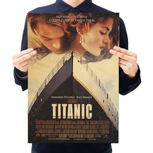 Titanic Classic Movie Poster Kraft Paper Bar Cafe Poster Retro Home Decorative Painting Wall Sticker 51x35cm