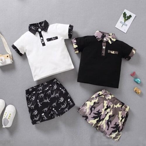 Cartoon Toddler Baby Boy Outfits Set 1-4years Infant Baby Boys Clothes Set Cartoon T-shirt Tops+shorts Summer Outfits 2021