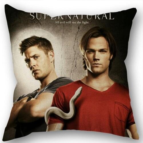 Supernatural Pillowcase Cotton Linen Fabric Square Zippered Pillow Cover For Office Family Decoration 45X45cm Eco-Friendly 1210