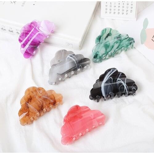 Fashion Acetate Acrylic Cloud Shape Big Crab Hair Claw Clips Ponytail Holder Clamp Barrette Clips Women Girls Hair Accessories