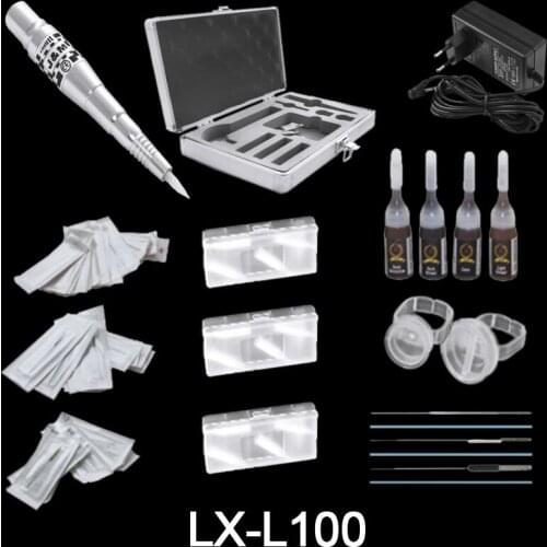 Permanent Makeup Machine Kit Strong Power Silent Eyebrow Lip Eyeliner Set Adapter Tattoo Needle Tips Inks Cup Microblading Kit