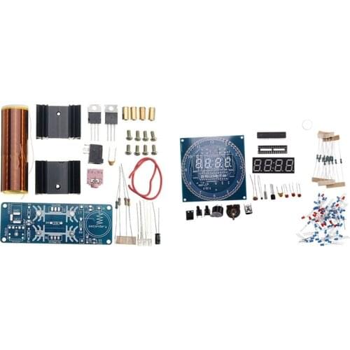 AT69 -DIY Music Tesla Coil Kit with Rotating DS1302 Digital LED Display Module