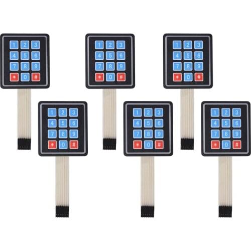 NEW-6PCS 3 x 4 Matrix Array 12 Key Membrane Switch Keypad Keyboard for MCU Arduino