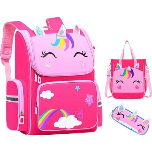 3D Cartoon Children School Bag For Girls Orthopedic Backpack Kids Grade 1-3-6 Schoolbag Fashion Primary Waterproof BooKbag Sac