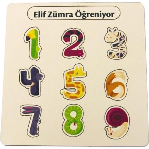 Personalized Educational Wooden Child Puzzle Digit