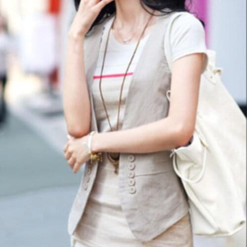 Women Spring New Solid Elegant Multi-buttons Korean All-match Slim Suit Vest 2021 Female Stylish Casual Sleeveless Blazer Jacket