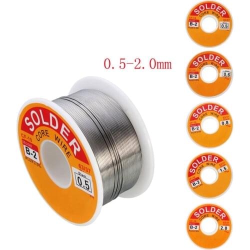 63/37 Rosin Core Solder Wire Flux 2% Tin Lead Solder Iron Welding Wires Reel 0.5mm-2.0mm 100g Flux Reel Welding Line