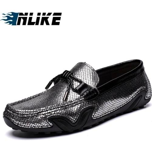 Luxury Casual Shoes Men Loafers Genuine Leather Flat Slip on High Quality Designer Shoes