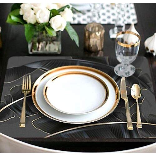 The Mia Placemat - Black Banana Palm - 30x40 Cm-SRV0003