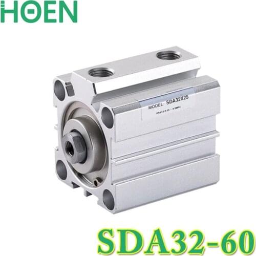 SDA32-60 Airtac type SDA series 1/8" Port Pneumatic Compact Air Cylinder Thin Cylinders SDA32*60 Aluminum Alloy air cylinder