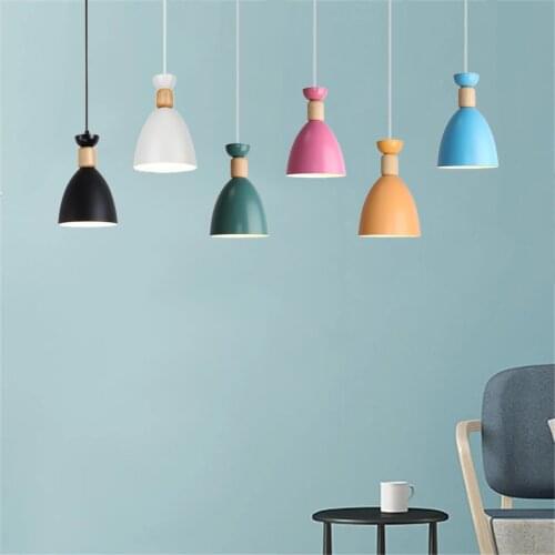 Nordic Chandelier Modern Minimalist Dining Room Bedroom Pendant Lamp Color Home Decoration Indoor Hanging Lighting Fixture