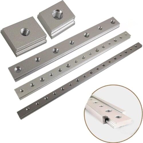 100mm - 450mm Aluminium M6 M8 Slide Slab T Track Slot for Miter Track Fixture Slot Woodworking Tool Router Table Tools